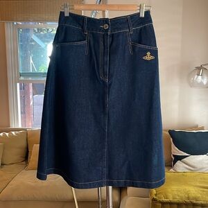 Vivienne Westwood Knee Length Denim Skirt